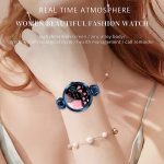 Yihou Women Smart Watch for Android iOS Phone Fitness Tracker Waterproof Activity Tracker Pedometer Step Calories Counter Sleep Tracker Exercise Sport Luxury Fashion Lady Smartwatch Gold Silver Blue - Image 2